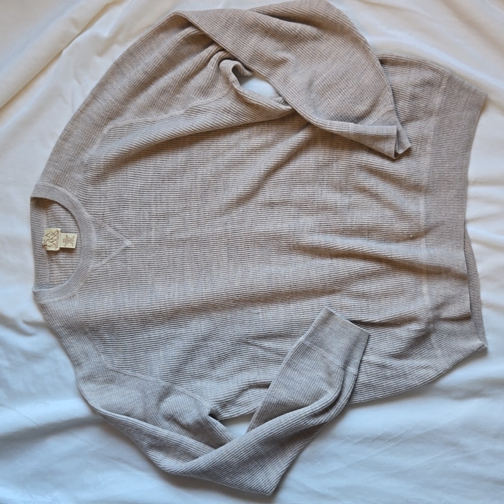 Joseph A. Bank size xxl merino wool cream waffle knit lightweight sweater
